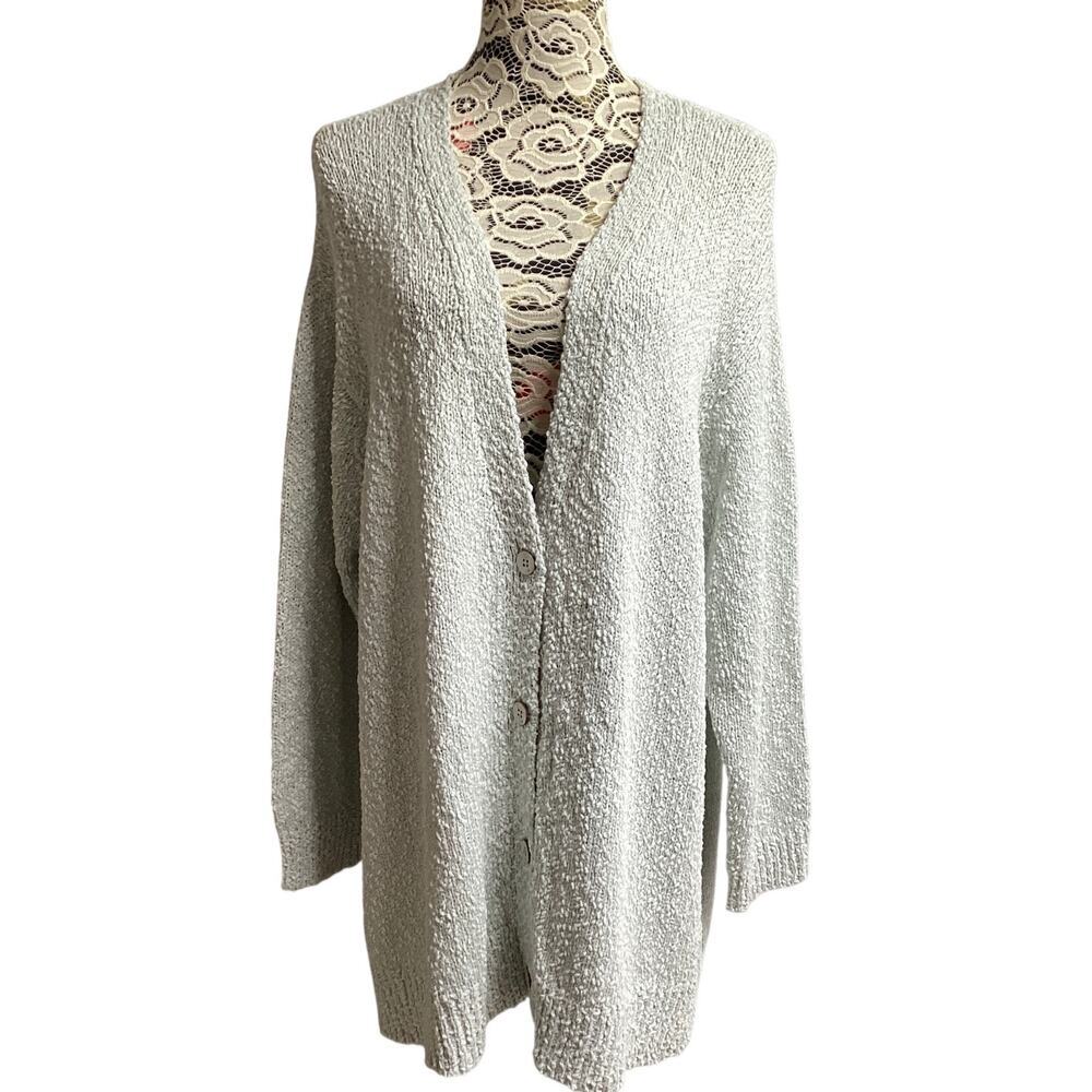 Barefoot Dreams Boucle cardigan sz 2X mint green